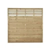 Forest Kyoto Slatted Top Fence Panels Natural Timber 6 X 6' Pack Of 8