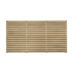 Forest Double-Slatted Fence Panels Natural Timber 6 X 3' Pack Of 4