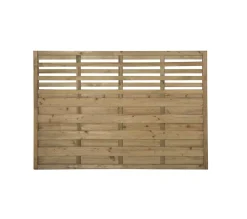Forest Kyoto Slatted Top Fence Panels Natural Timber 6 X 4&apos; Pack Of 9