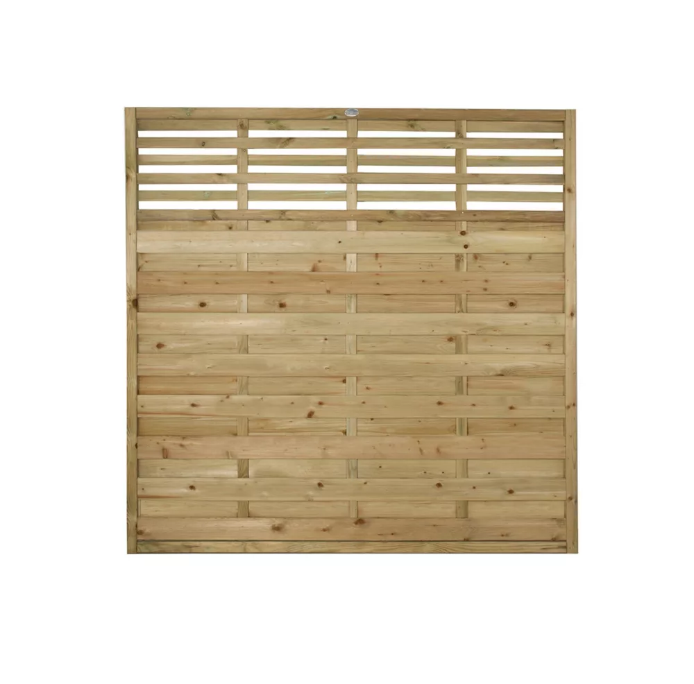 Forest Kyoto Slatted Top Fence Panels Natural Timber 6 X 6' Pack Of 6