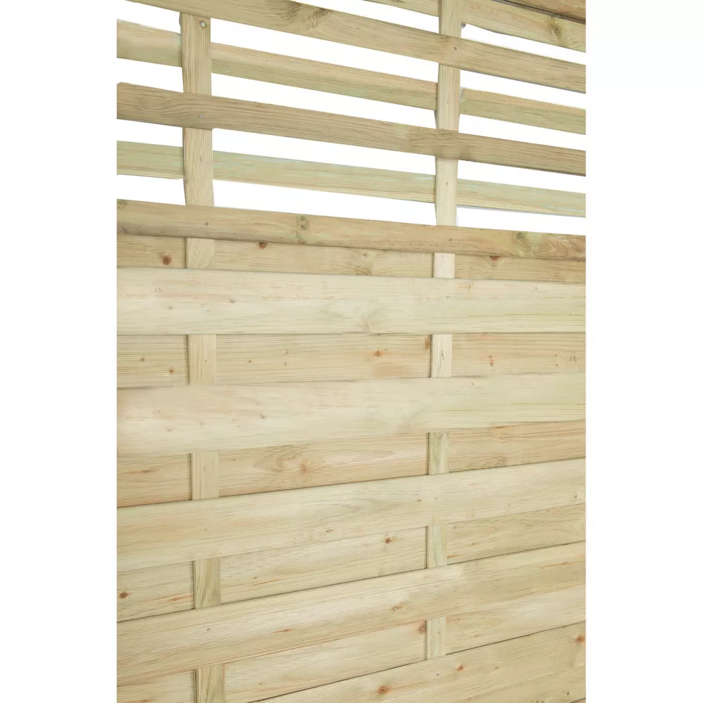 Forest Kyoto Slatted Top Fence Panels Natural Timber 6 X 6' Pack Of 7 - Image 2