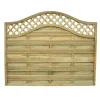 Forest Prague Lattice Curved Top Fence Panels Natural Timber 6 X 5&apos; Pack Of 5