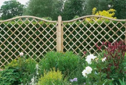 Forest Hamburg Lattice Curved Top Garden Screens 6 X 6&apos; 4 Pack