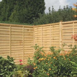 Rowlinson Traditional Lap Lap Fence Panels Natural Timber 1.8 X 0.9m Pack Of 3
