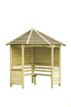 Forest Venetian 6&apos; 6" X 5&apos; (Nominal) Hexagonal Timber Arbour