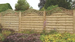 Forest Prague Lattice Curved Top Fence Panels Natural Timber 6 X 6&apos; Pack Of 3