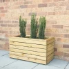 Forest Rectangular Double Linear Planter Natural Wood 800 X 400 X 440mm