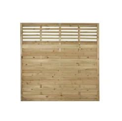 Forest Kyoto Slatted Top Fence Panels Natural Timber 6 X 6&apos; Pack Of 3