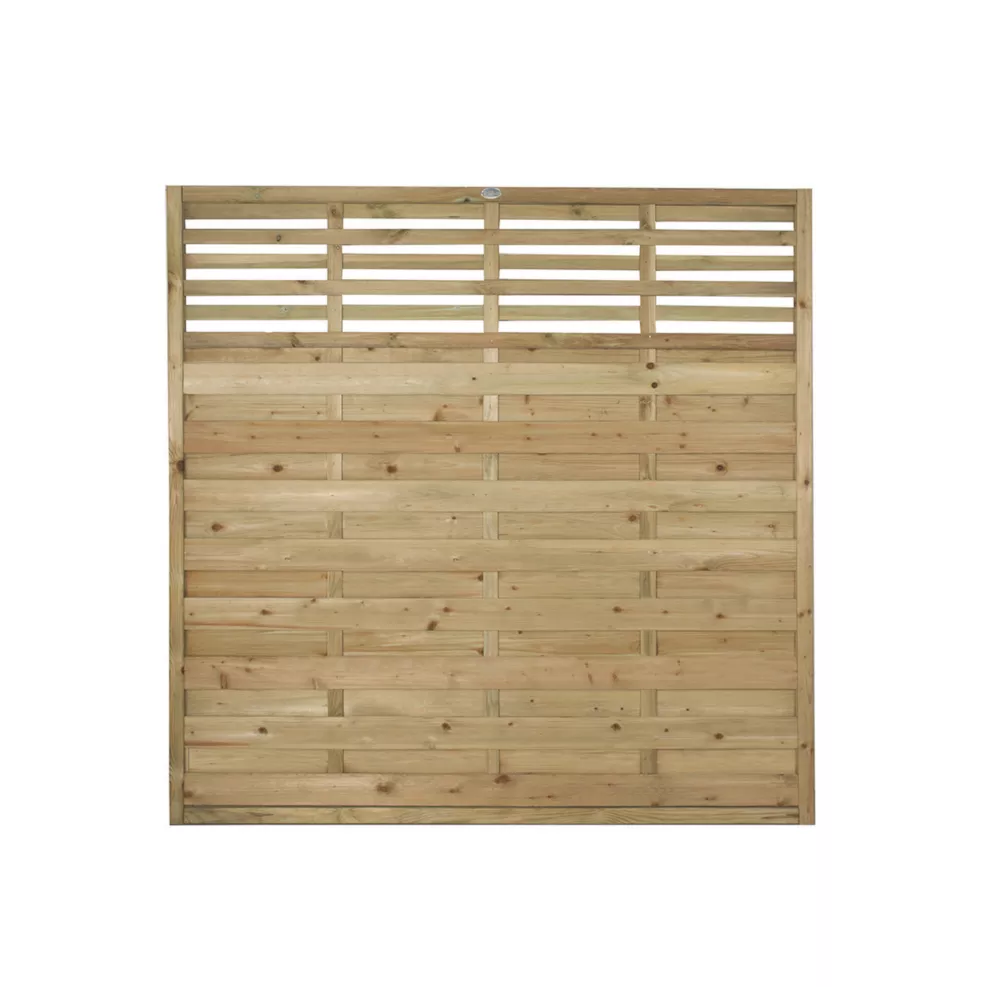 Forest Kyoto Slatted Top Fence Panels Natural Timber 6 X 6' Pack Of 3
