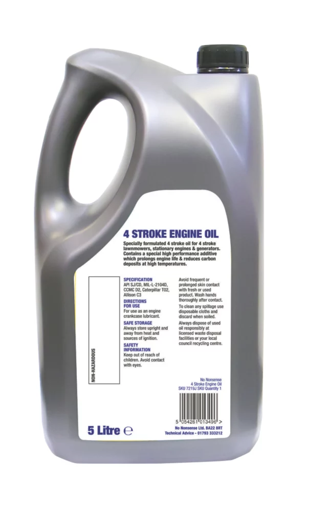 No Nonsense HP-142SF 4-Stroke Oil 5Ltr - Image 2