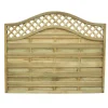 Forest Prague Lattice Curved Top Fence Panels Natural Timber 6 X 5&apos; Pack Of 7