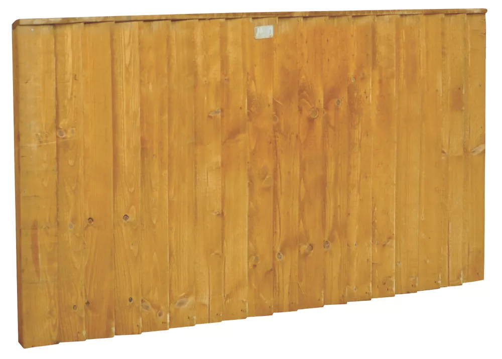 Forest Feather Edge Fence Panels Golden Brown 6 X 3' Pack Of 5