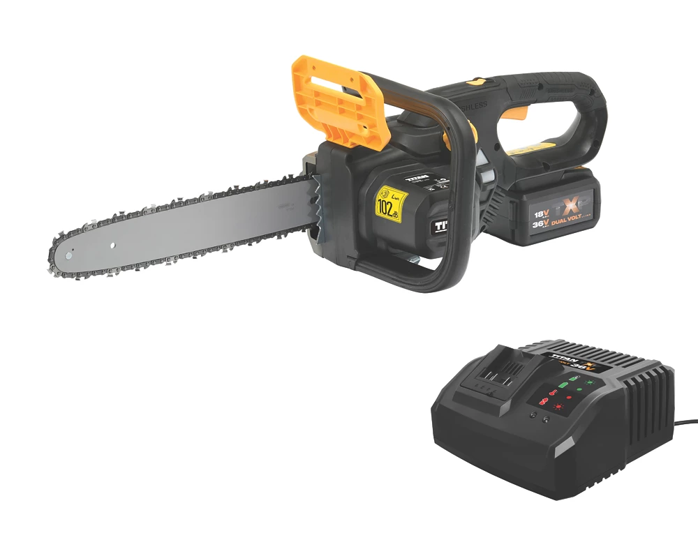 Titan TTT933CHN 36V 1 X 4.0Ah Li-Ion TXP Brushless Cordless 30cm Chainsaw - Image 5