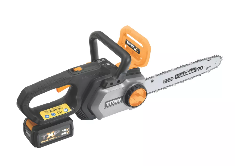 Titan TTT933CHN 36V 1 X 4.0Ah Li-Ion TXP Brushless Cordless 30cm Chainsaw