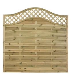 Forest Prague Lattice Curved Top Fence Panels Natural Timber 6 X 6&apos; Pack Of 10