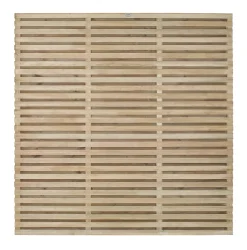 Forest VENHHM6PK4HD Double-Slatted Fence Panels Natural Timber 6 X 6&apos; Pack Of 4