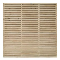Forest VENHHM6PK5HD Double-Slatted Fence Panels Natural Timber 6 X 6&apos; Pack Of 5