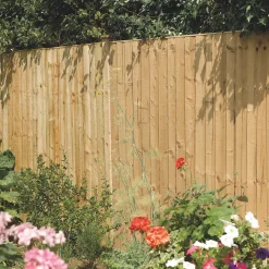 Rowlinson Vertical Board Feather Edge Fence Panels Natural Timber 1.8 X 1.5m Pack Of 3