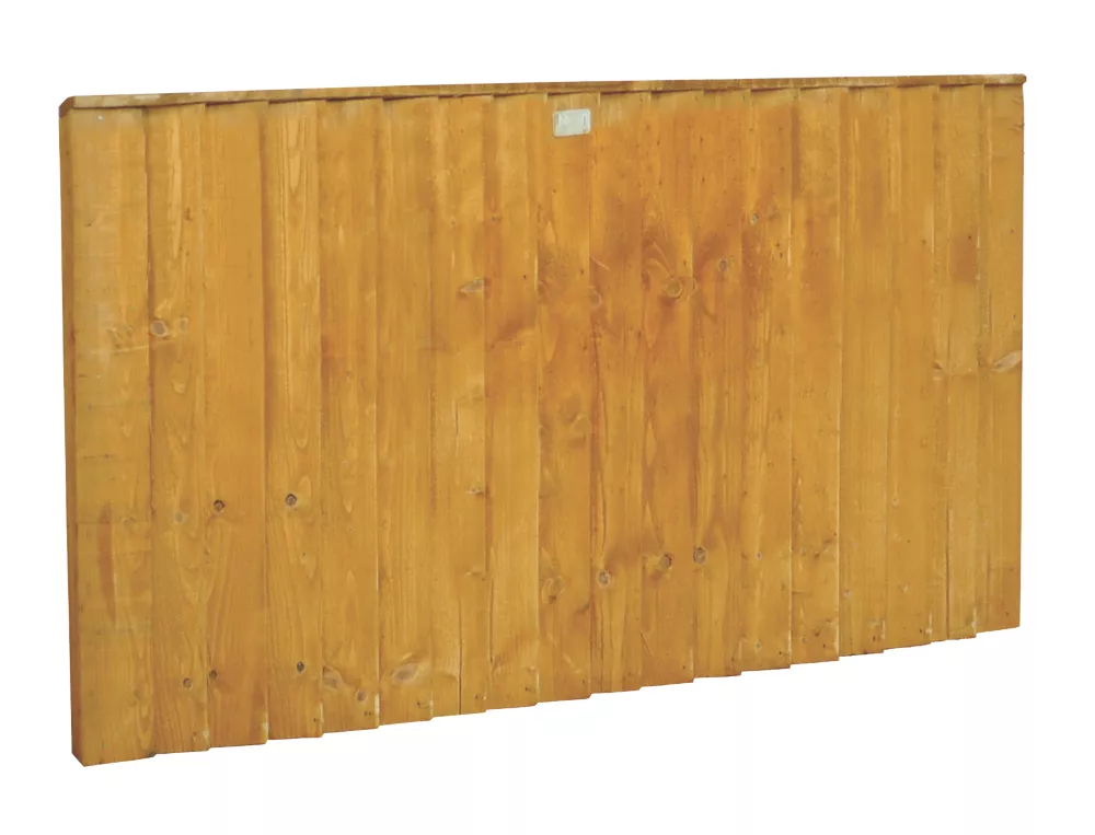 Forest Feather Edge Fence Panels Golden Brown 6 X 3' Pack Of 9